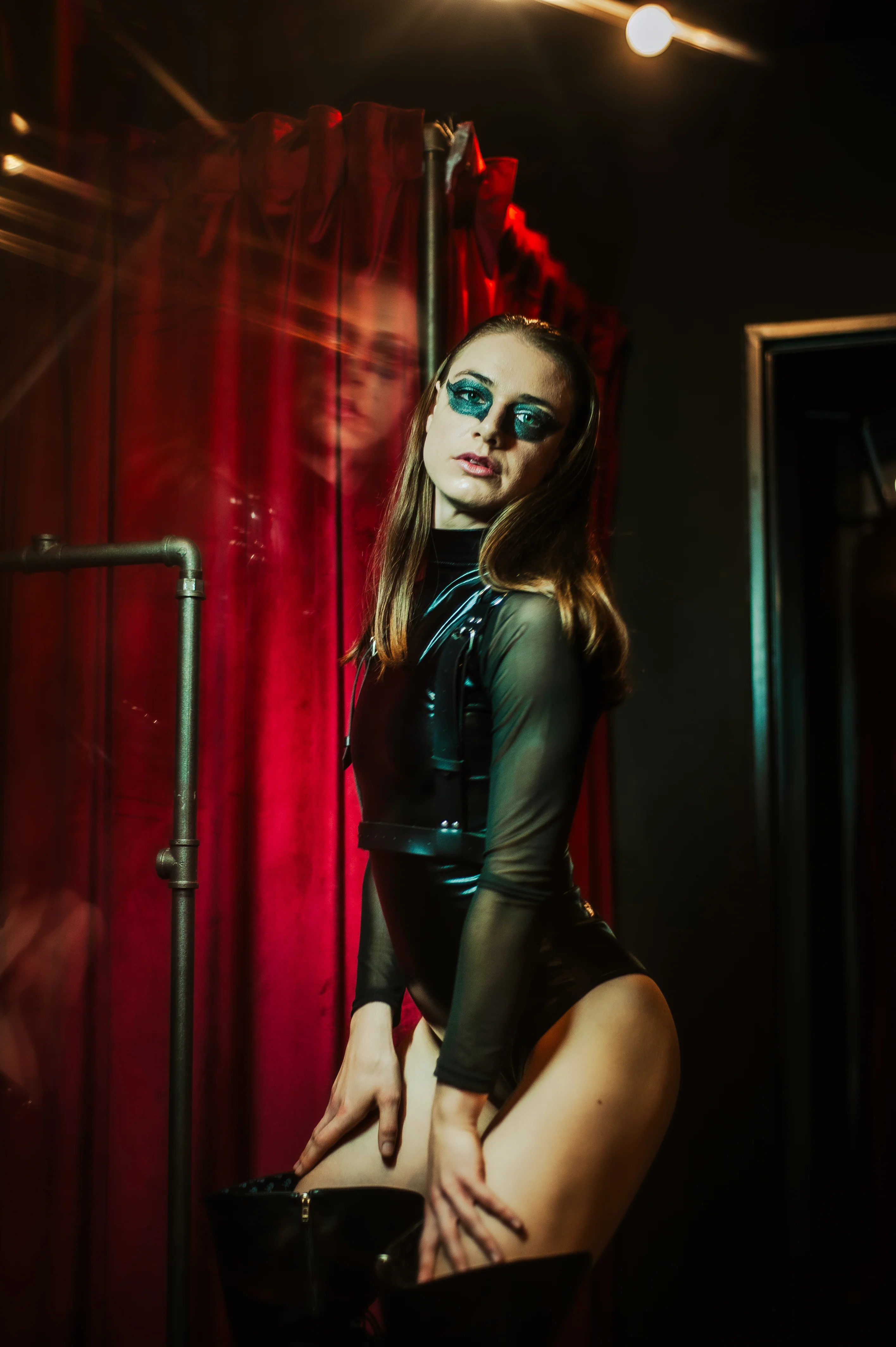 Black Mesh Long Sleeve Bodysuit - Image 4