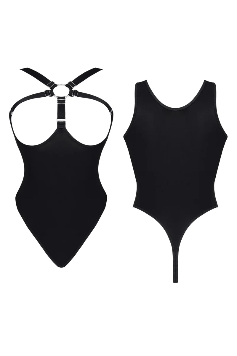 Black Rubber Band Bodysuit - Image 4