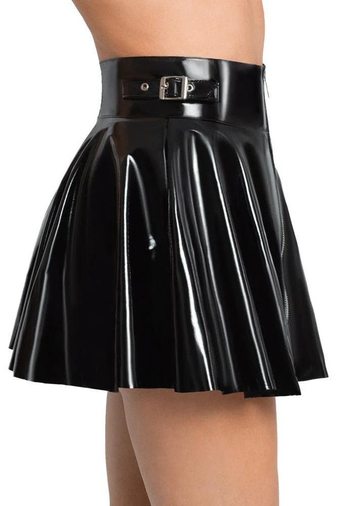 Black Vinyl Skirt - Image 3