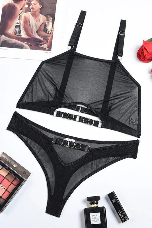 Cut Out Transparent Bra And Panty Set - Image 8