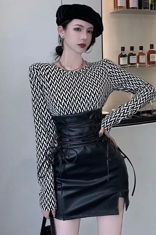 High Waist Lace Up Skirt - Image 8