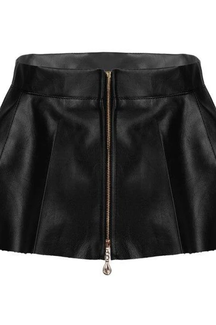 High Waist Front Zipper Skirt - Image 4
