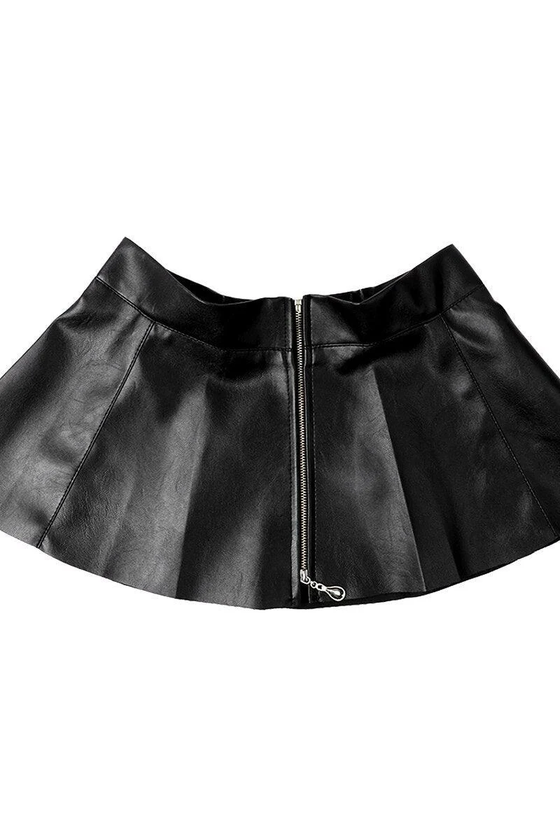 High Waist Front Zipper Skirt - Image 7
