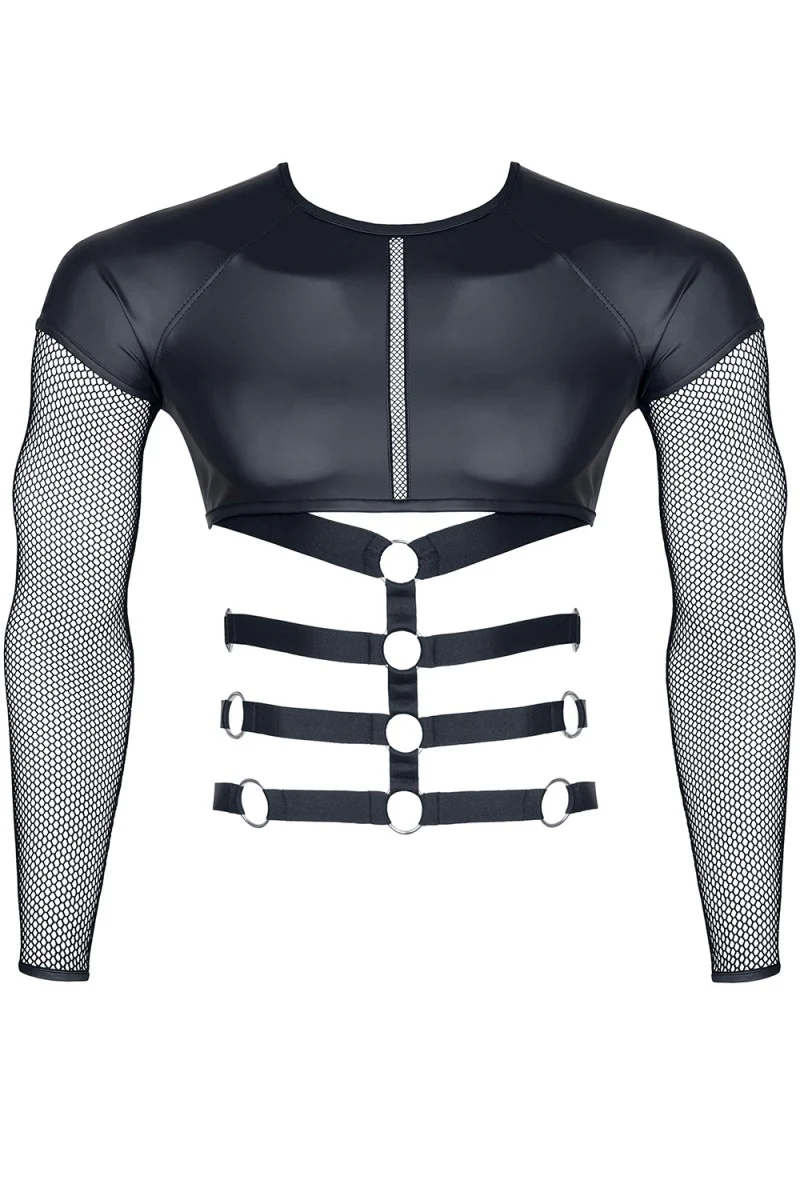 Long Sleeve Net Strap Shirt - Image 4