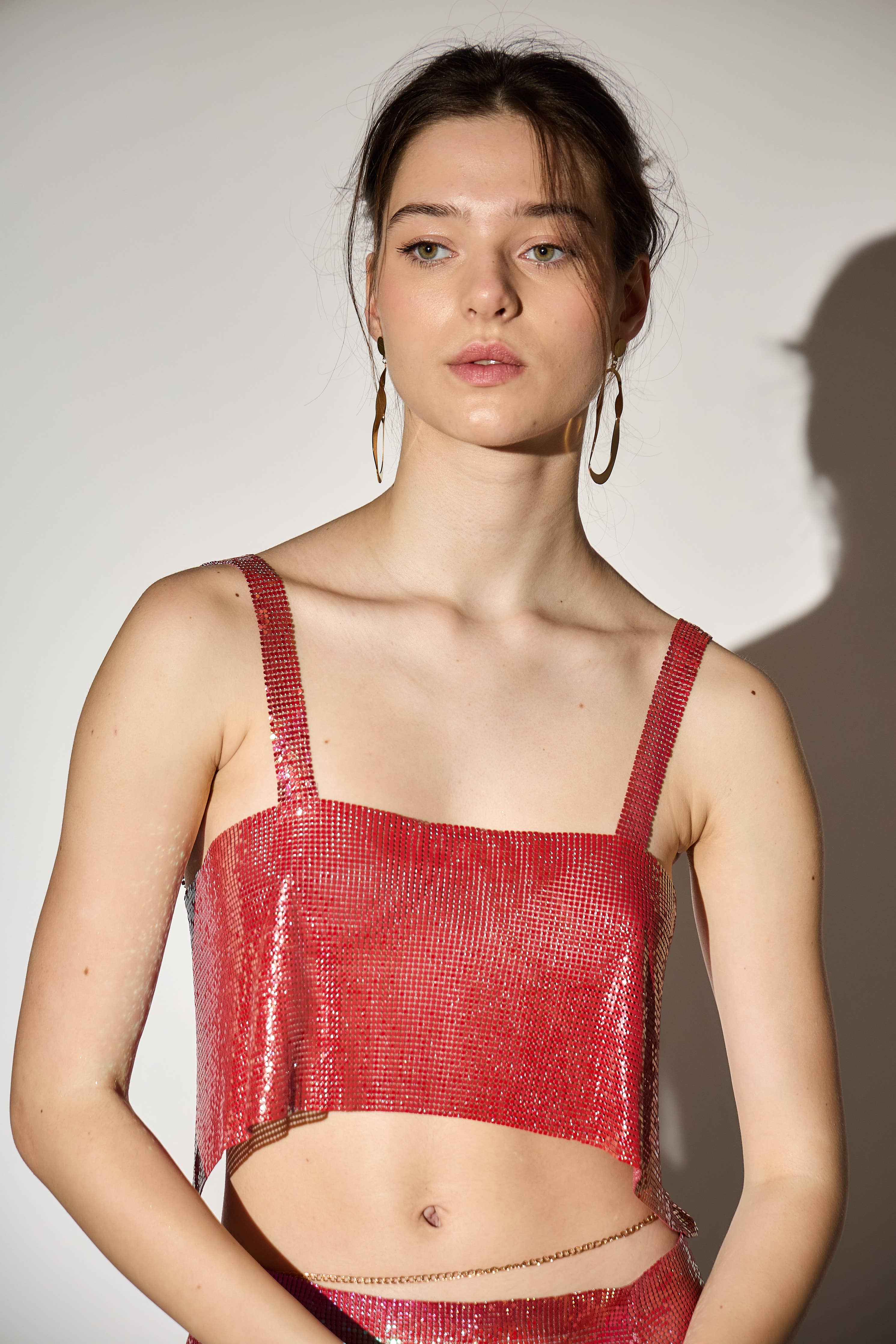 Metalic Wrap Skirt Ruby Red - Image 6