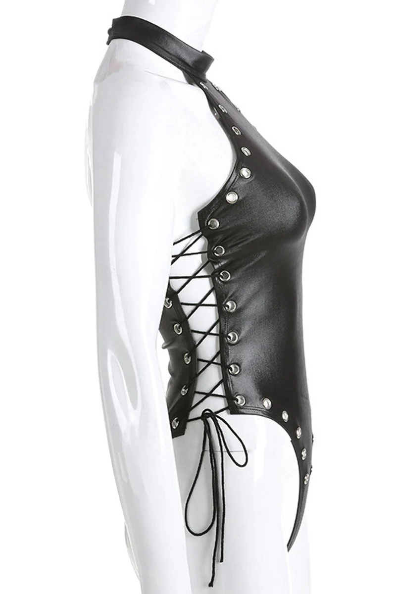 Tie-Up Patent Bodysuit - Image 10