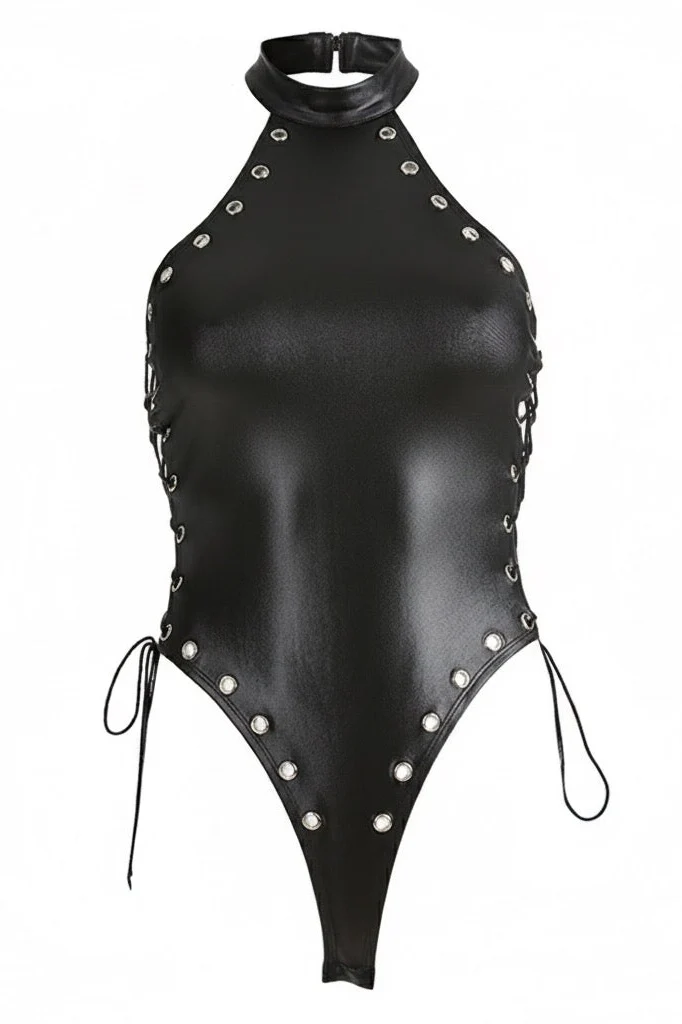 Tie-Up Patent Bodysuit - Image 6