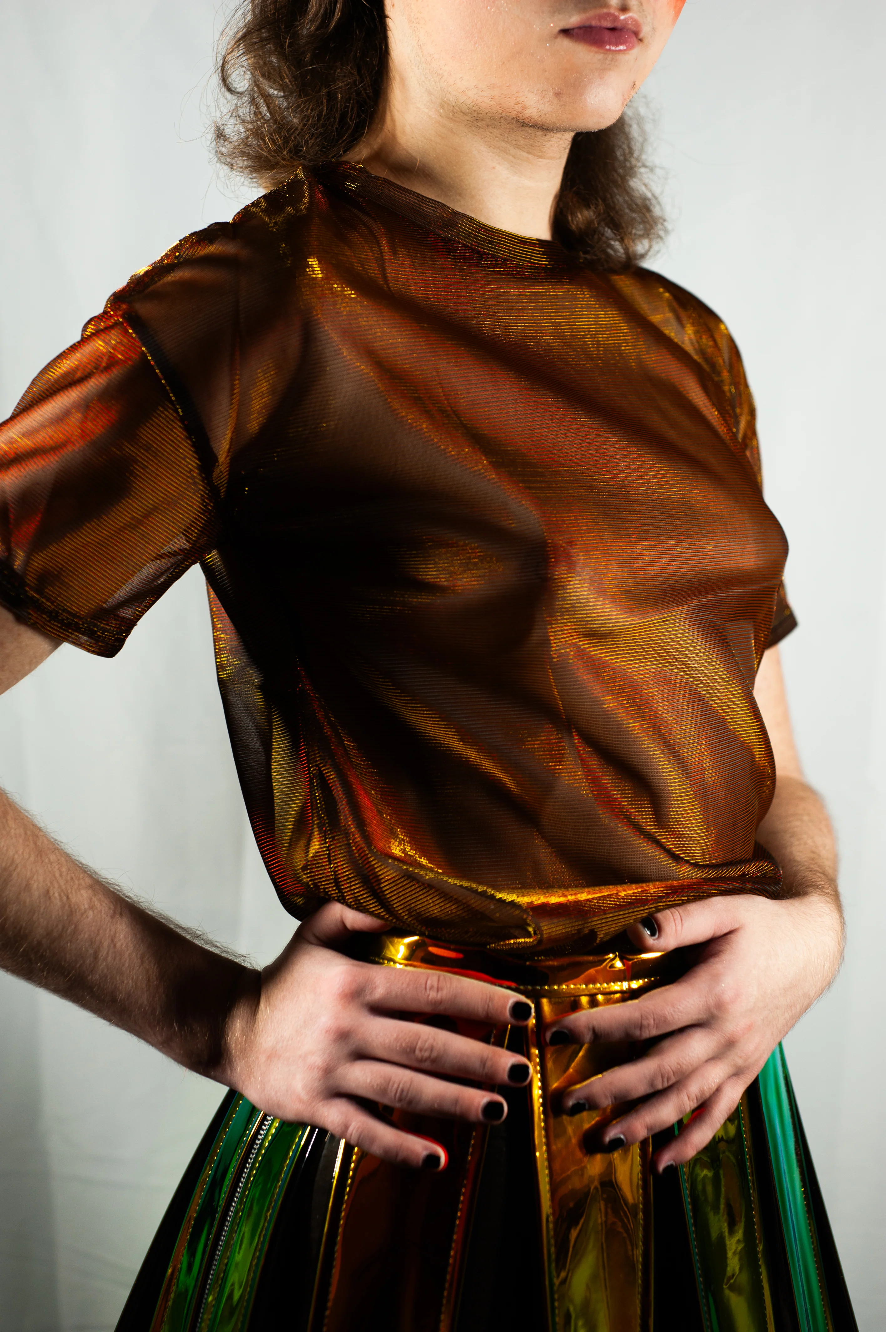 Transparent Glossy Round Neck T-shirt - Image 3