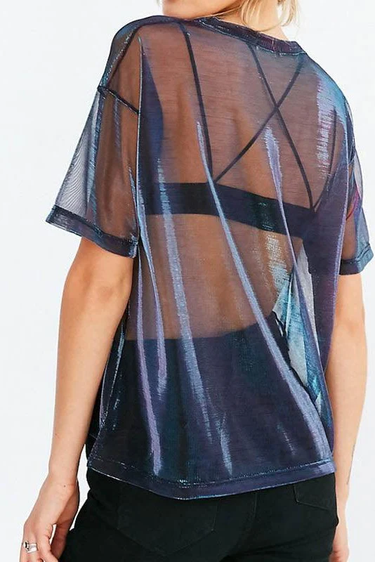 Transparent Glossy Round Neck T-shirt - Image 7